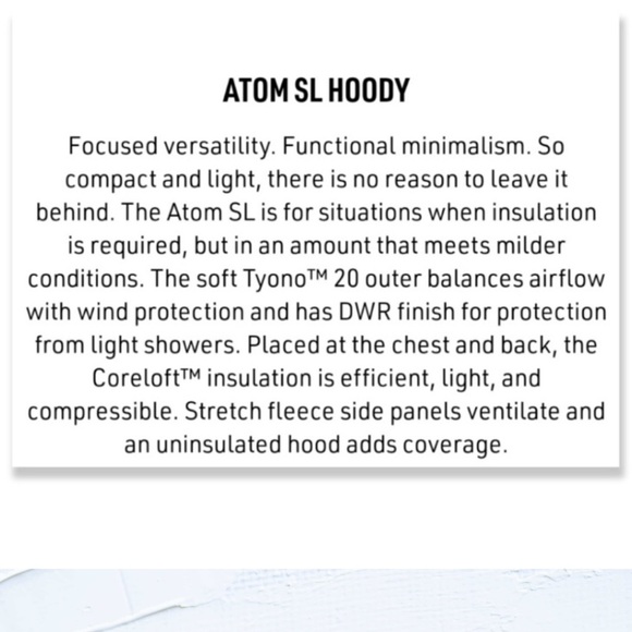 Arc’teryx Atom SL lightweight hooded jacket - Picture 13 of 13